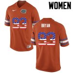 Women's Florida Gators #93 Taven Bryan NCAA Nike Orange USA Flag Fashion Authentic Stitched College Football Jersey AGP1562DR